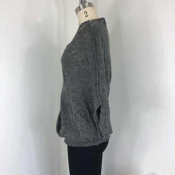 Yigal Azrouel Distressed Coccoon Dolman Batwing Wool Sweater - Picture 5 of 13